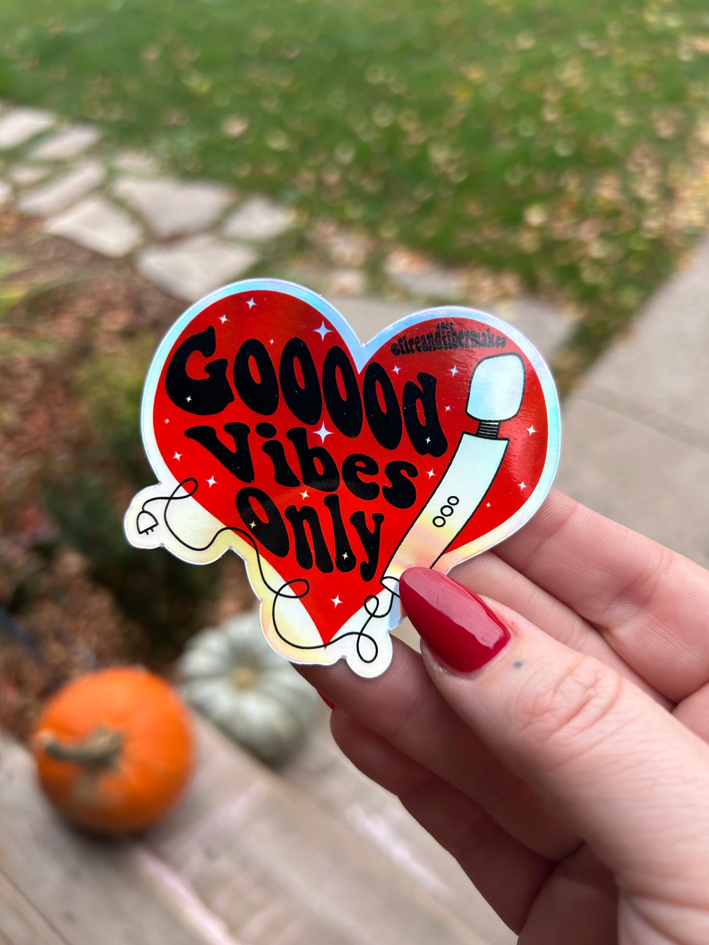 Good Vibes Holographic Vinyl Sticker