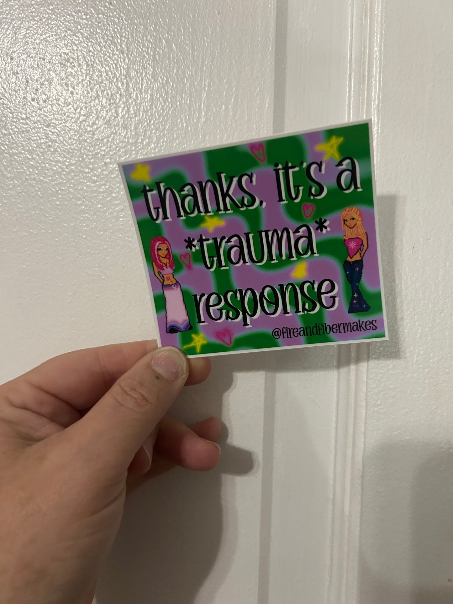 “Thanks, It’s A Trauma Response” 90s Vinyl Sticker