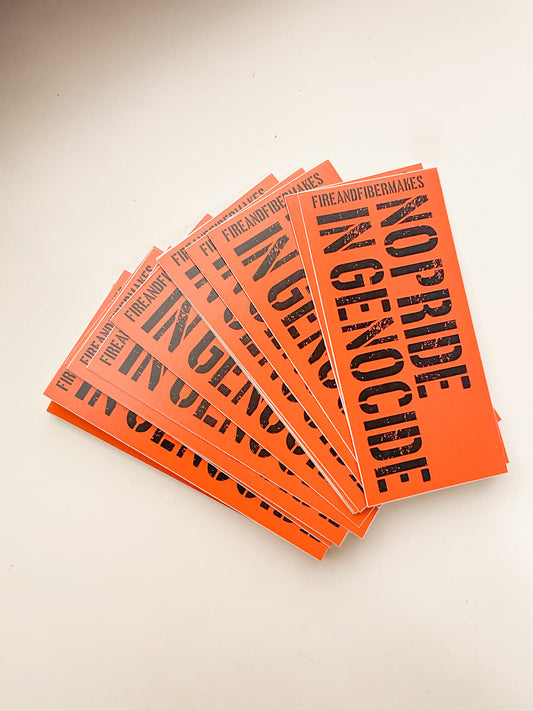 *NEW* No Pride In Genocide Vinyl Sticker