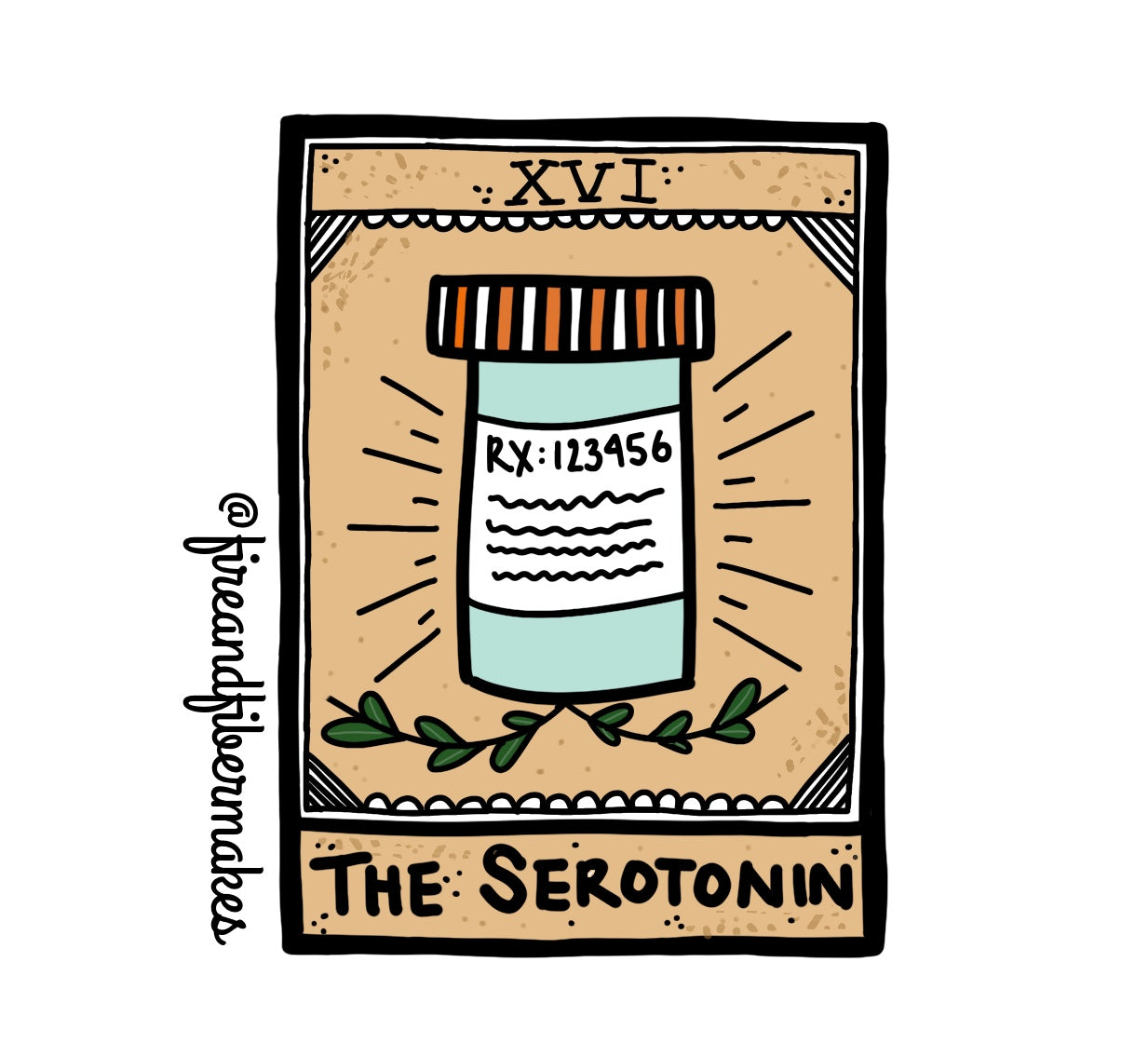 * new bigger* The Serotonin Tarot Sticker | Mental Health Sticker for Laptops, Water Bottles, Notebooks