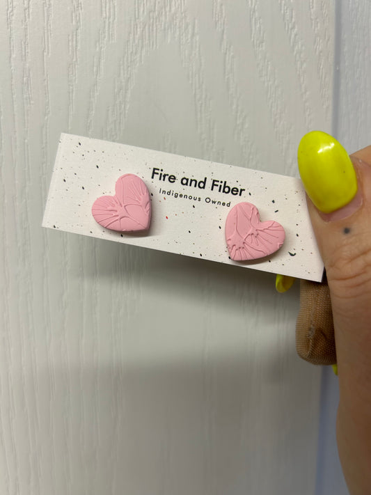 Valentines Textured Heart Studs
